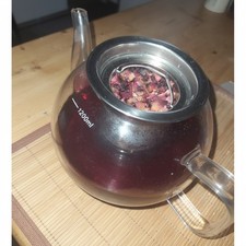 Teekanne 1.2L Glas, Teesieb, hitzebeständig, Teebereiter, Spülmaschinenfest