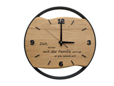 Wanduhren mit Spruch, Eiche