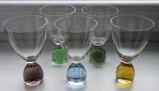 5 traumhafte Weingläser Süßwein Aperitif 150 ml bunt Murano Vintage um 1950