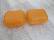 Tupperware - 2 Brotdosen - Orange - Twin-Box - Deutliche Gebrauchsspuren !!!