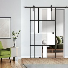 Schiebetür Glasschiebetür Industrial Style 900 x 2055 mm Black & White Loft Tür