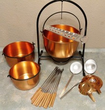 DDR Feuerzangenbowle  Fondue mit 3 Kesseln und Zubehör / Unbenutzt TOP Zustand