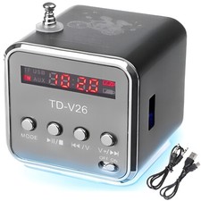 Mini Funk Lautsprecher Kabellos Tragbar Mini FM Radio mit USB TF Slot 3,5mm