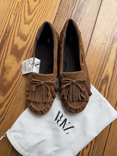 Zara damen mokassin wildleder - zara,