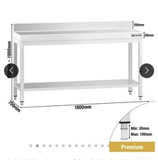 Edelstahl Arbeitstisch PREMIUM