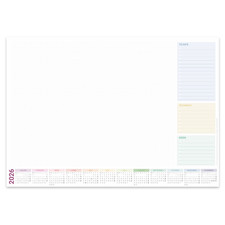 PuK Schreibtischunterlage Papier bunt 2026 2027 DIN A2 25 Blatt Kantenschutz