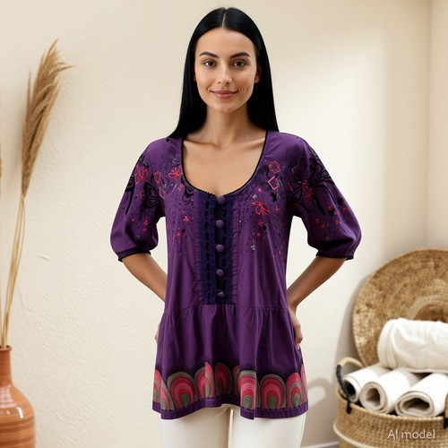 Boho peasant tunika - boho,