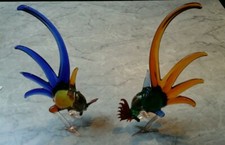 Glasfiguren, Kampfhähne, Lauscha, handarbeit ,groß 