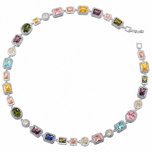 Collier damen zirkonia farbige - collier,