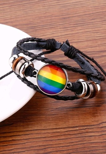 Armband leder lgbtq pride - armband, gay