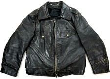 BEST UNIFORM US Vintage Police Pferdeleder Biker Motorrad Lederjacke 50 M-L
