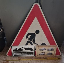 Baustellen Verkehrsschild Fahrzeuge werden abgeschleppt Wartburg Schild Konvolut