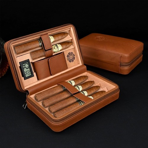 Leder humidor für zigarren - leder,