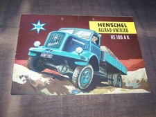 TOPRARITÄT Herrlicher Prospekt Henschel HS 100 AK Allrad LKW von 1955 !!!