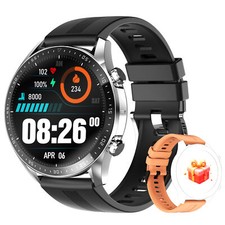  Smartwatch Herren Fitnessuhr Rund Volle Touchscreen 5ATM Wasserdicht Sportuhr