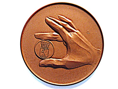 Porzellan medaille ddr - porzellan,