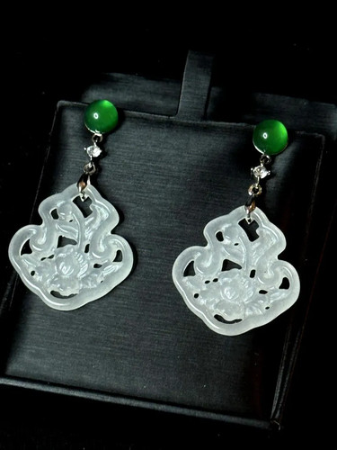 Feine ohrringe ohrstecker - ohrringe, jade