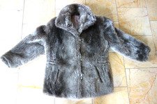 vintage fake fur pelzjacke silvergrey 60's 70's ddr mode design veb kombinat TOP
