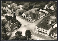 Ansichtskarte Stolzenau /Weser, Rathausplatz, Fachwerkhäuser, Luftbild 