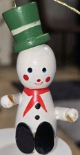 DDR Vintage. Holz Schneemann  Baumanhänger alt Tannenbaum Weihnachtsschmuck!