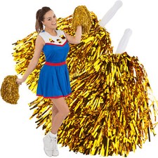 METALLIC CHEERLEADER POM POMS