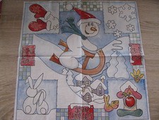 4 lose Servietten Schneemann mit Schlitten Vielseidig Verlag