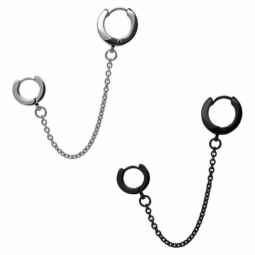 Ohrklemme creolen mit - ohrklemme, kette