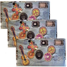 3x Einwegkamera "Flower Power"