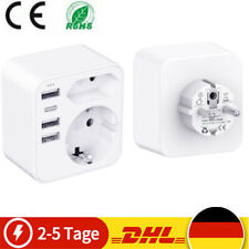 2Fach USB-Steckdosenleiste Mehrfachsteckdose Steckdose Euro Mehrfachstecker 3USB