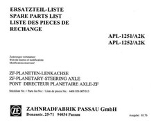 Ersatzteilliste Allradachse ZF APL 1251 1252