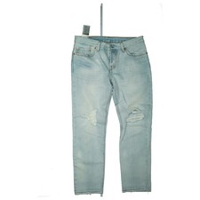 Levis Levi`s 501 UNISEX 7/8 Jeans Hose W32 destroyed used look Risse hellblau