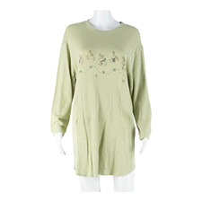 MISSA Damen T-Shirt Kleid Grün Langarm Knielang L