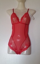 SIMONE PERELE INSOLENCE BODY DREIECK AUS TÜLL STICKEREI FEUERROT GRÖSSE 2 ODER M