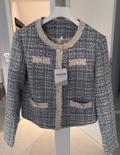 Tweed blazer xs hellblau - tweed,