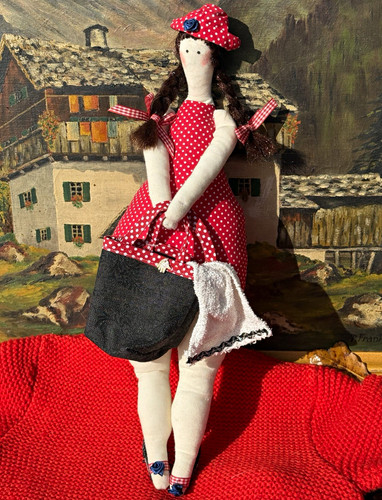 Stoffpuppe mädchen zöpfe - mädchen,