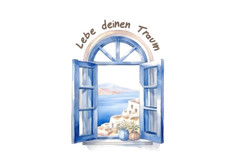 Mediterran Fensterausblick Wandtattoo/Autoaufkleber WOMO Wetterfest-UV Beständig