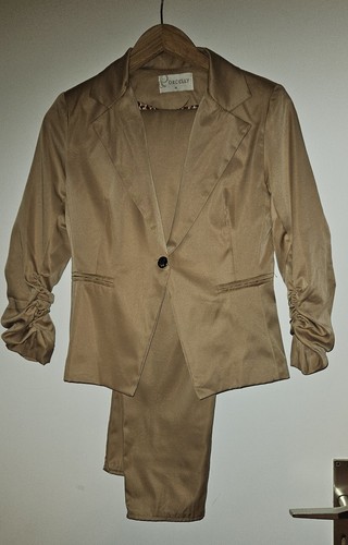 Damen satin anzug m - satin,