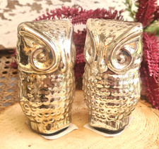 Eule Uhu Deko silber Glas