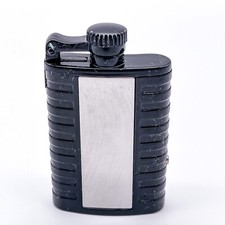 Vintage Flachmann Feuerzeug aus einer Sammlung - Silber/Schwarz 3,5x6cm