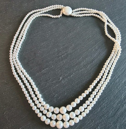 Vintage perlenkette reihig - vintage,