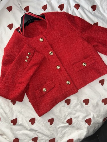 Tahari blazer rot cropped - tahari,