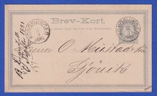 Norwegen 1881 GA Postkarte O KONGSVINGER nach Gjøvik