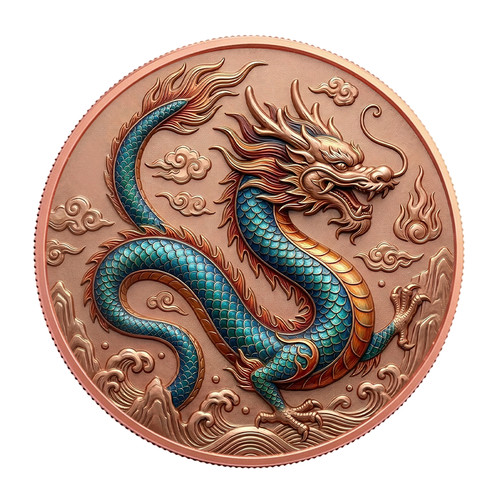 Kupfer münze 999 drache - kupfer,