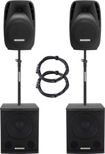 DJ PA Aktiv Komplett Anlage Gesangsanlage Set 2x 15" Subwoofer 2x 12" Hochtöner