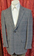 Eduard Dressler Sakko Gr.48 rötlich-grau kariert Einreiher 2-Knopf -S453A