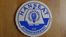 Bierdeckel aus Stralsund VEB Getränkekombinat Hanseat Stralsunder Brauerei