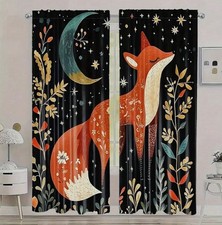 2x Vorhänge 210 x 105 Fuchs Gardinen Verdunklung Schlafzimmer Fenster Neu Fox