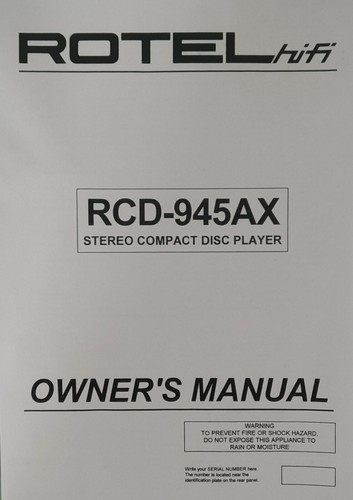 Rotel rcd 945ax - rotel, disc