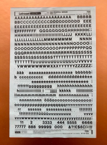 Letraset 725 helvetica medium - letraset,