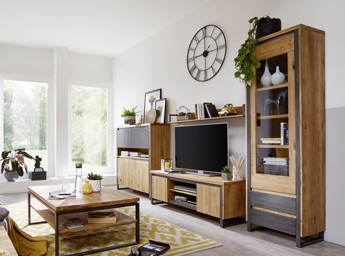 Wohnwand anbauwand massivholz - wohnwand,